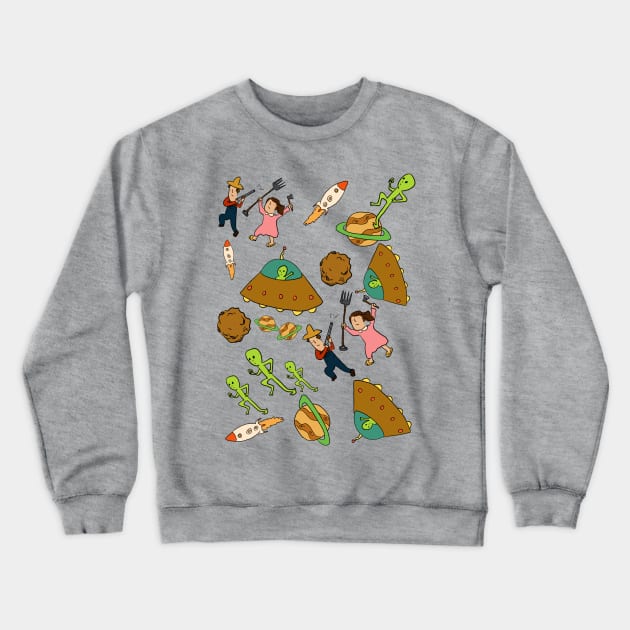 OH DAMN alien art COLORED Crewneck Sweatshirt by doteau